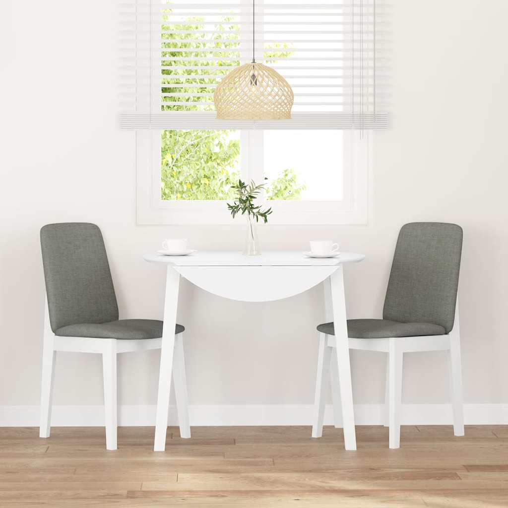 Chaises à manger coussins 2 pcs blanc bois massif caoutchouc - XIOS