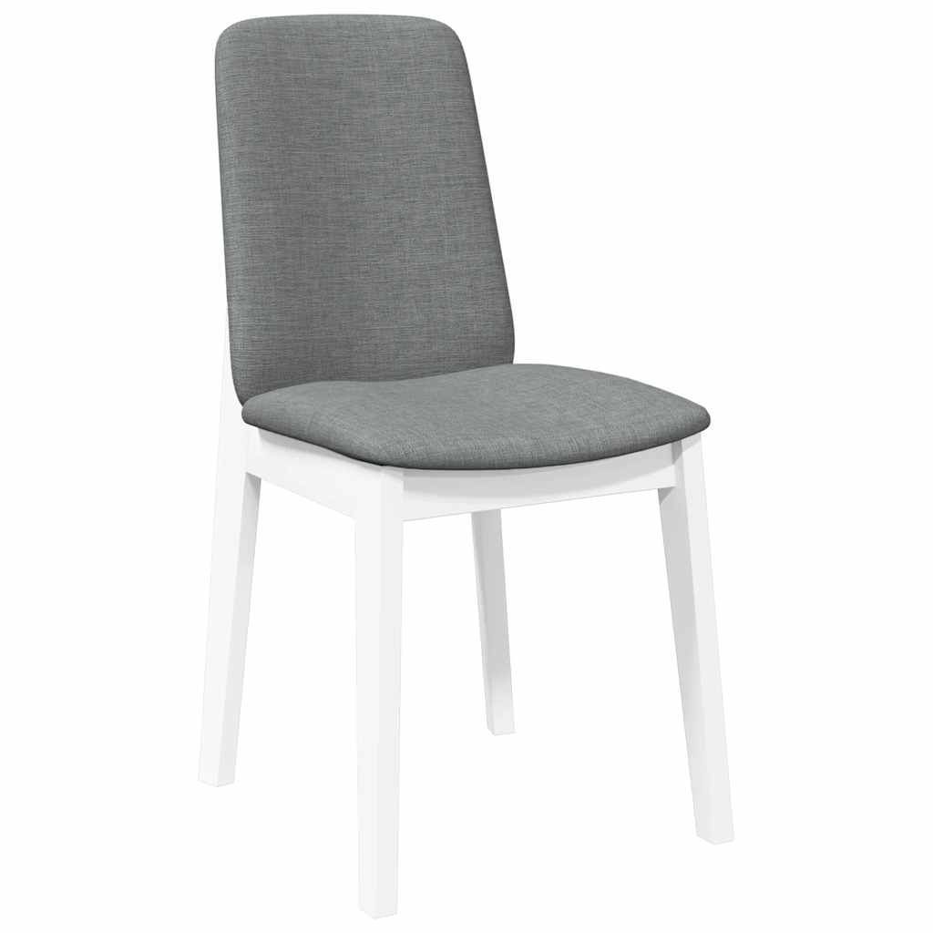 Chaises à manger coussins 2 pcs blanc bois massif caoutchouc - XIOS