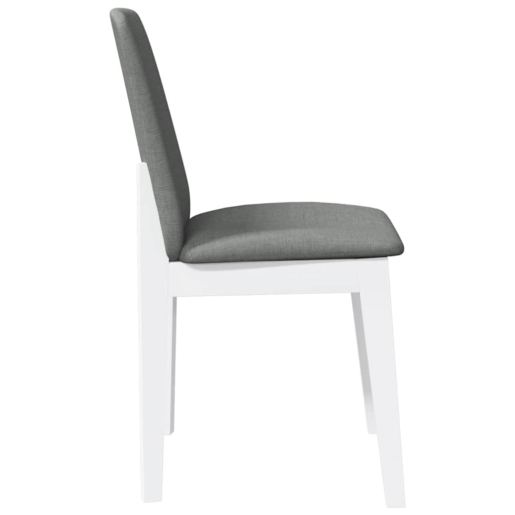 Chaises à manger coussins 2 pcs blanc bois massif caoutchouc - XIOS