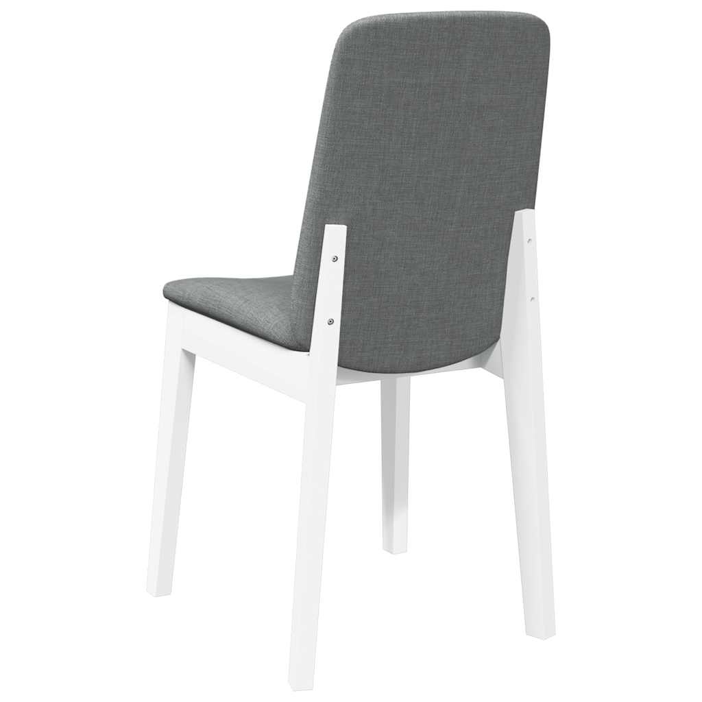 Chaises à manger coussins 2 pcs blanc bois massif caoutchouc - XIOS