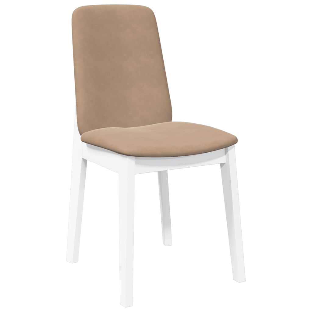 Chaises à manger coussins 2 pcs blanc bois massif caoutchouc - XIOS