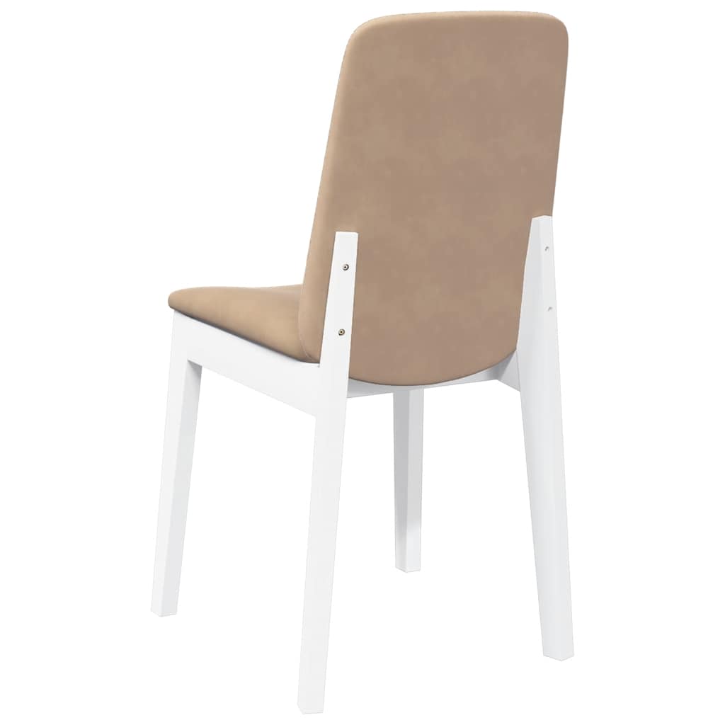 Chaises à manger coussins 2 pcs blanc bois massif caoutchouc - XIOS