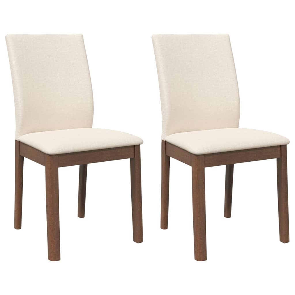 Chaises à manger coussins 2 pcs marron bois massif caoutchouc - XIOS