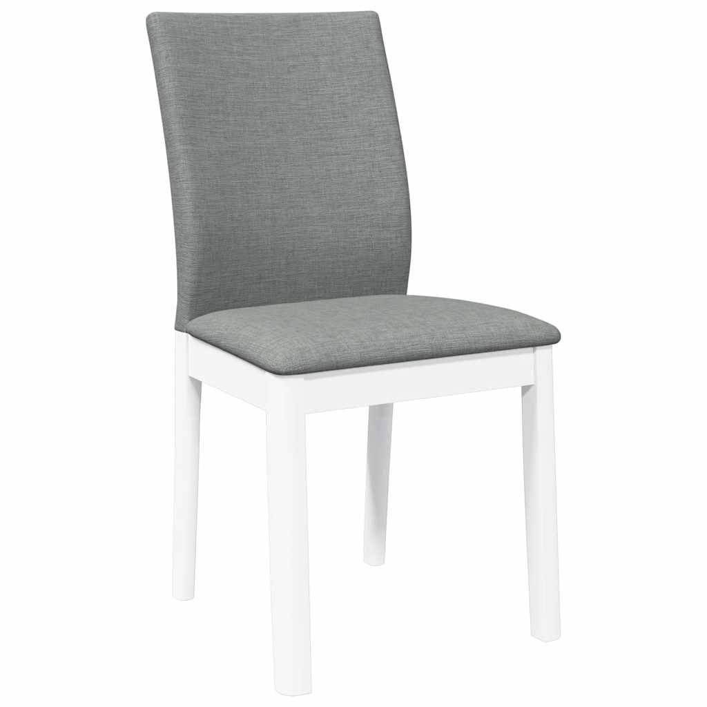 Chaises à manger coussins 2 pcs blanc bois massif caoutchouc - XIOS
