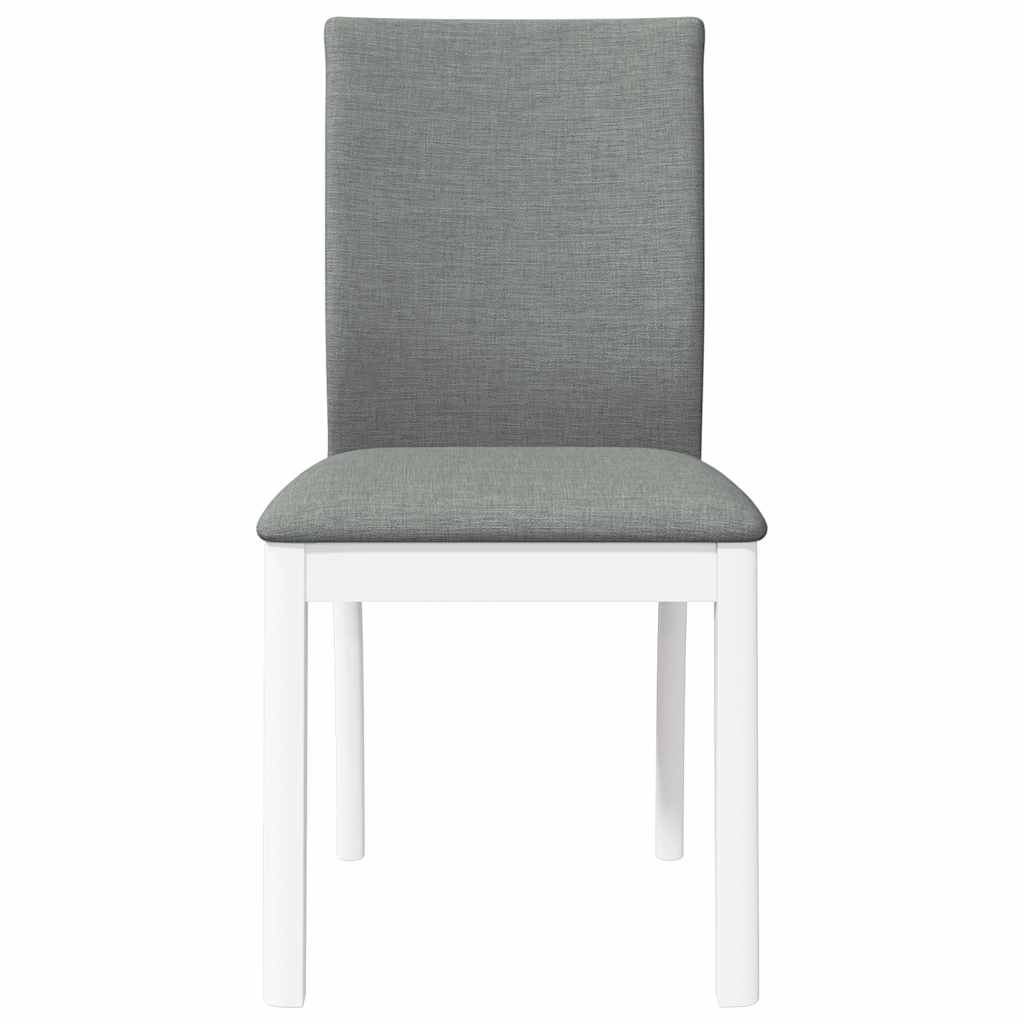 Chaises à manger coussins 2 pcs blanc bois massif caoutchouc - XIOS