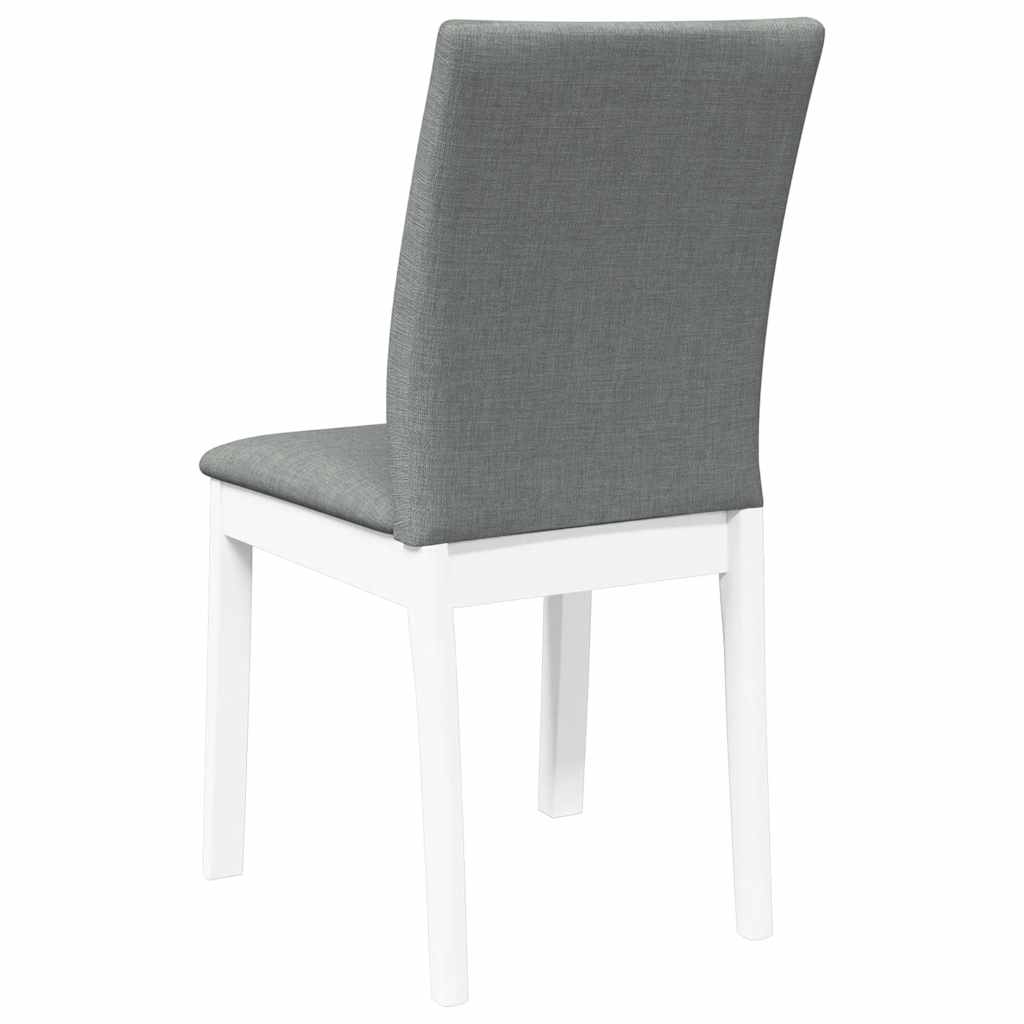 Chaises à manger coussins 2 pcs blanc bois massif caoutchouc - XIOS