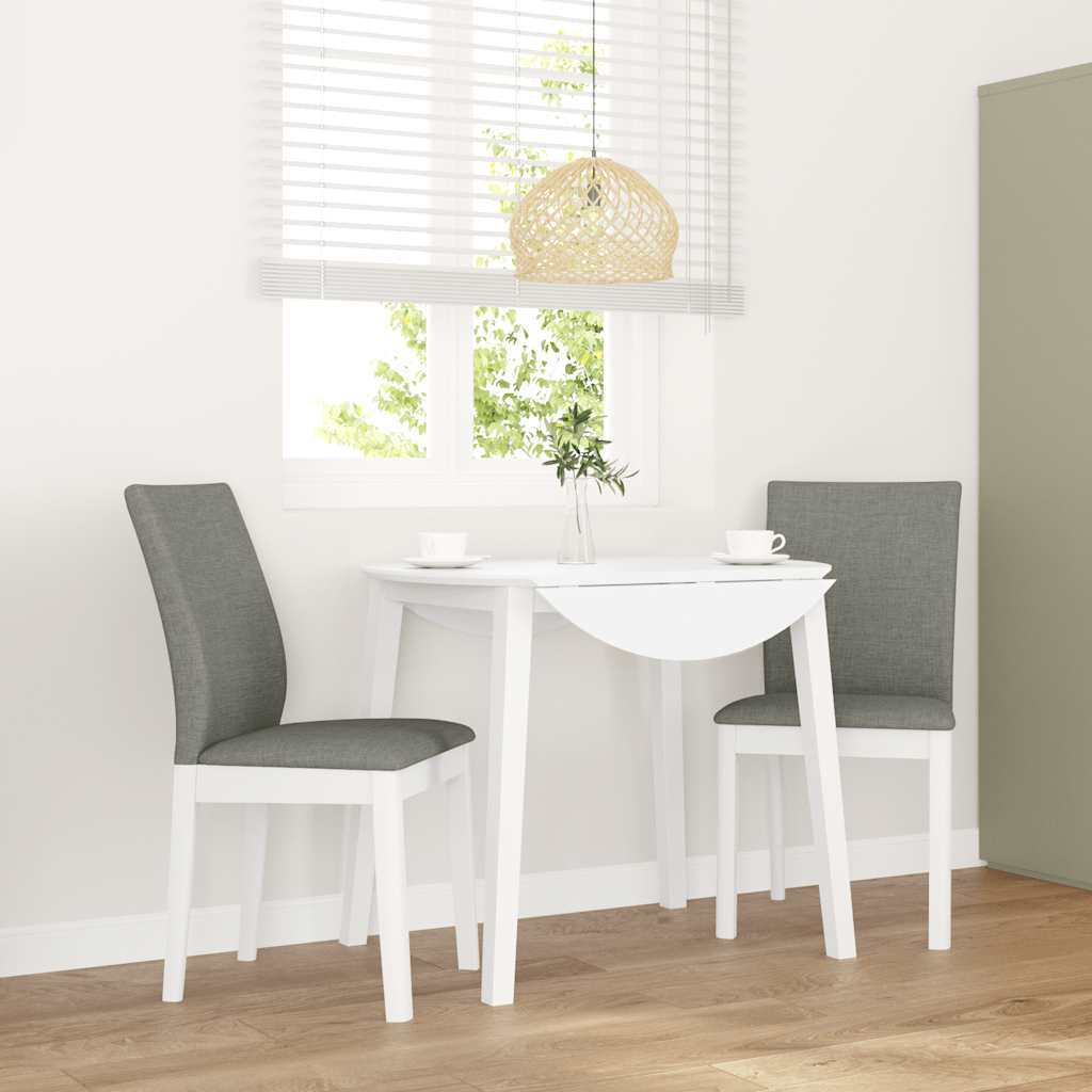 Chaises à manger coussins 2 pcs blanc bois massif caoutchouc - XIOS