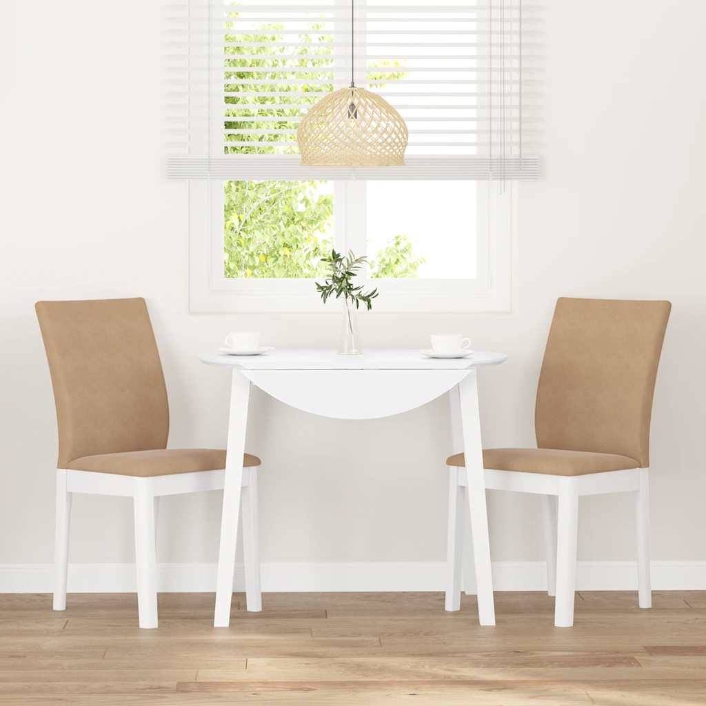 Chaises à manger coussins 2 pcs blanc bois massif caoutchouc - XIOS