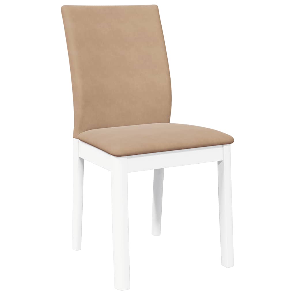 Chaises à manger coussins 2 pcs blanc bois massif caoutchouc - XIOS