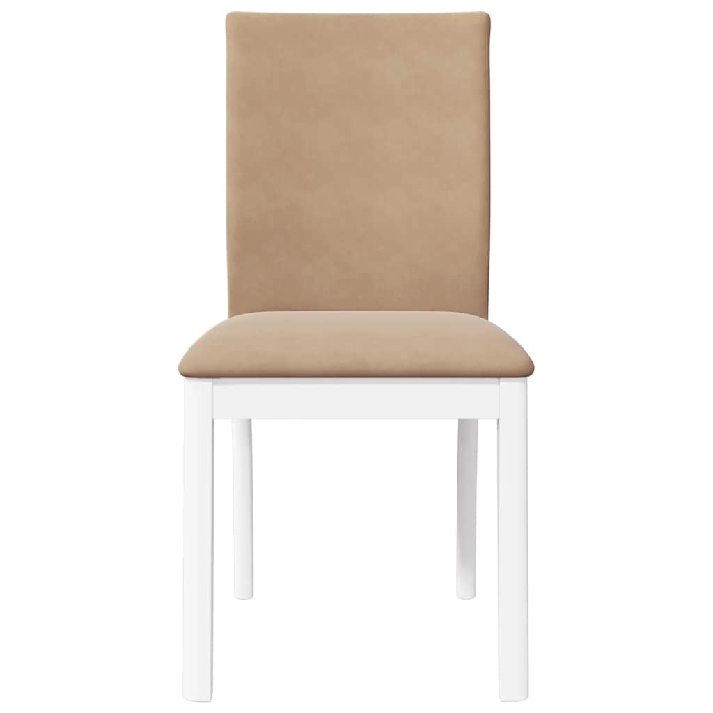 Chaises à manger coussins 2 pcs blanc bois massif caoutchouc - XIOS