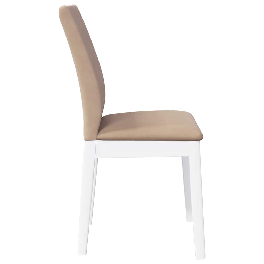 Chaises à manger coussins 2 pcs blanc bois massif caoutchouc - XIOS