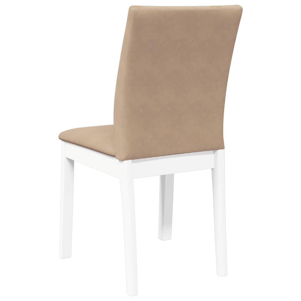 Chaises à manger coussins 2 pcs blanc bois massif caoutchouc - XIOS
