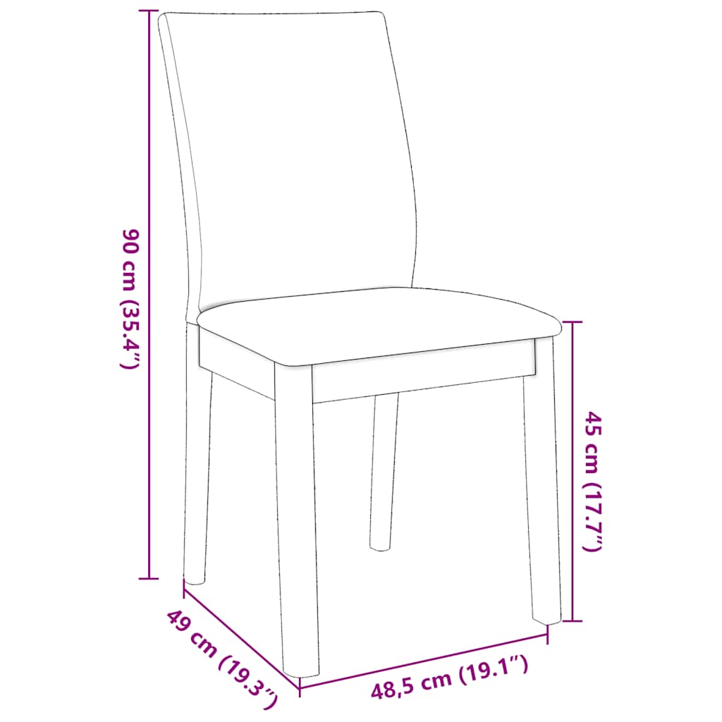 Chaises à manger coussins 2 pcs blanc bois massif caoutchouc - XIOS