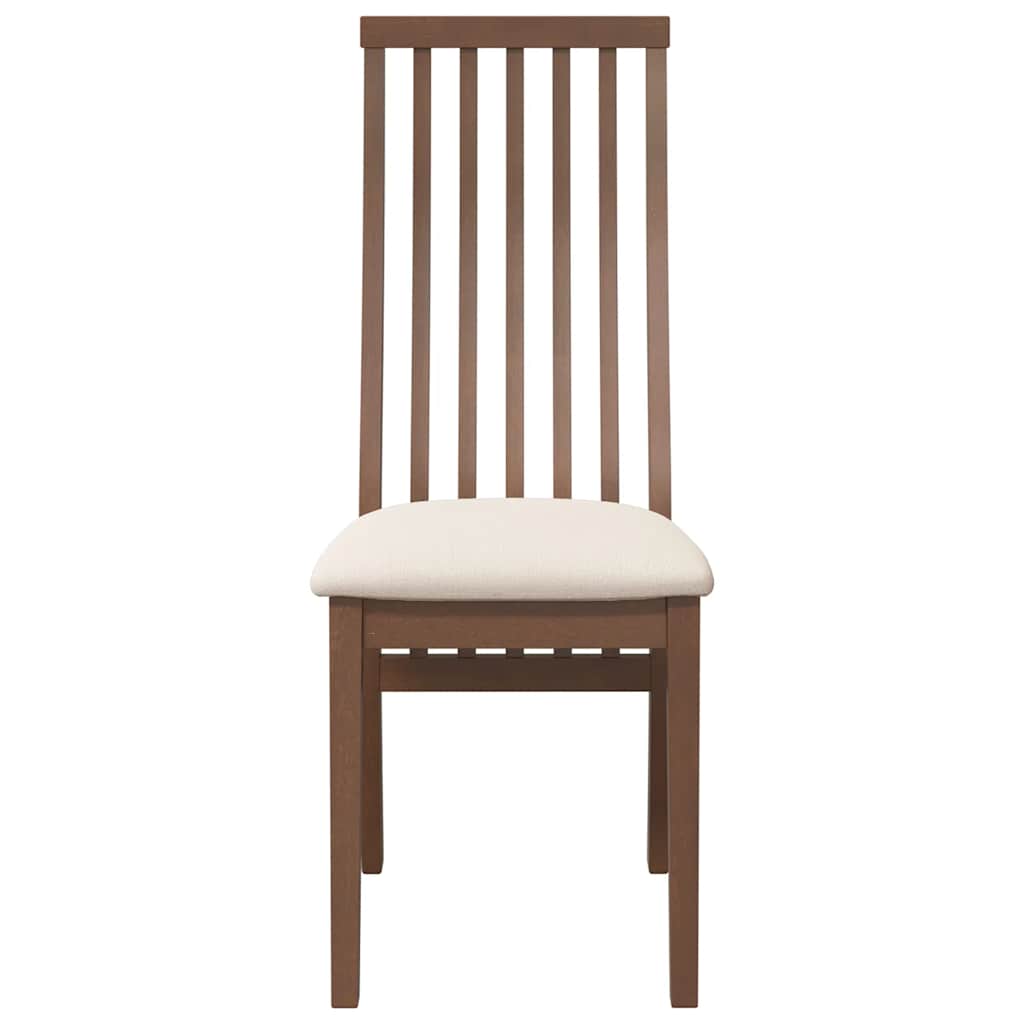 Chaises à manger coussins 2 pcs marron bois massif caoutchouc - XIOS