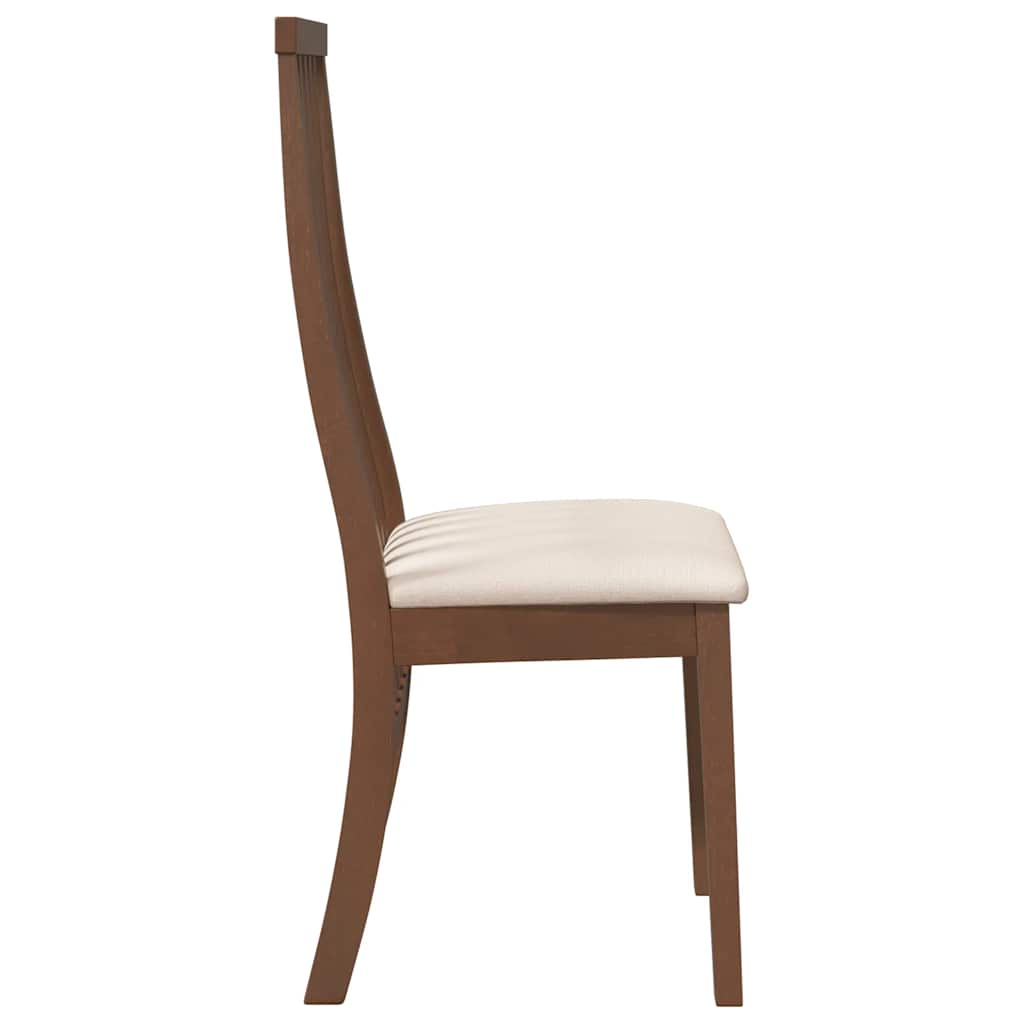 Chaises à manger coussins 2 pcs marron bois massif caoutchouc - XIOS