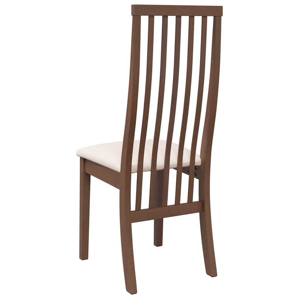 Chaises à manger coussins 2 pcs marron bois massif caoutchouc - XIOS