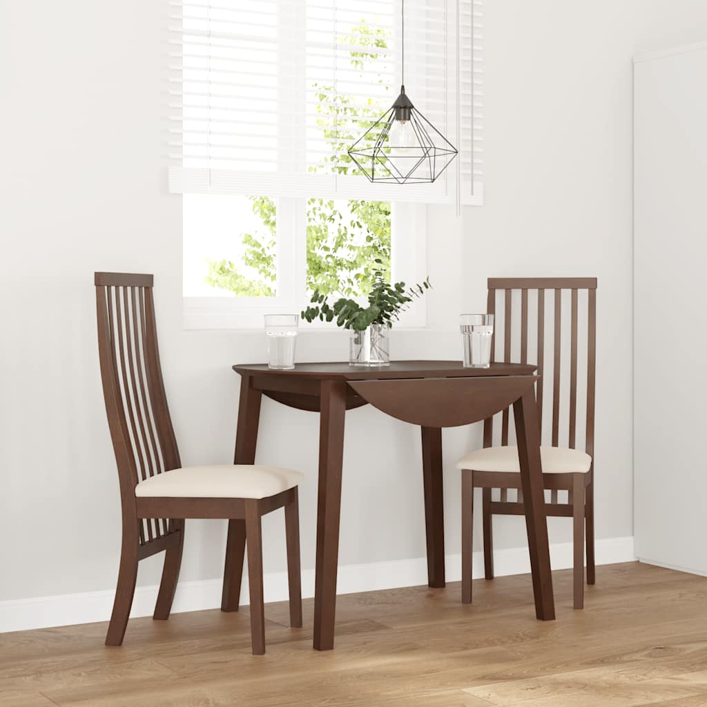 Chaises à manger coussins 2 pcs marron bois massif caoutchouc - XIOS