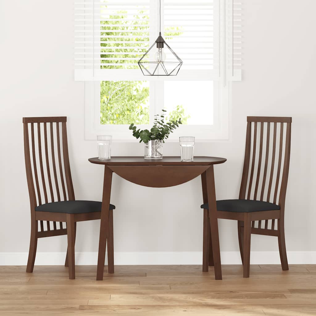 Chaises à manger coussins 2 pcs marron bois massif caoutchouc - XIOS