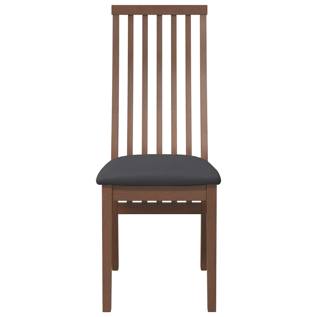 Chaises à manger coussins 2 pcs marron bois massif caoutchouc - XIOS