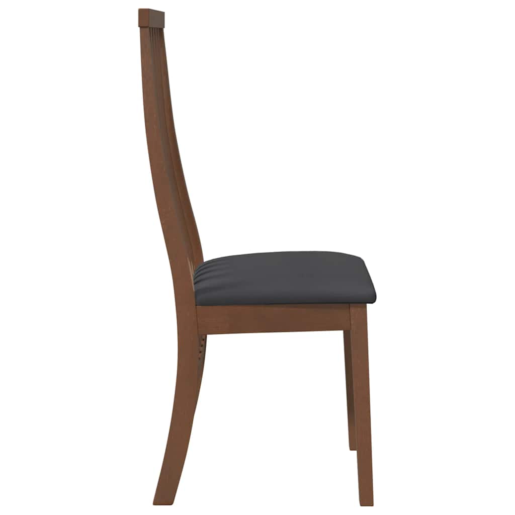 Chaises à manger coussins 2 pcs marron bois massif caoutchouc - XIOS