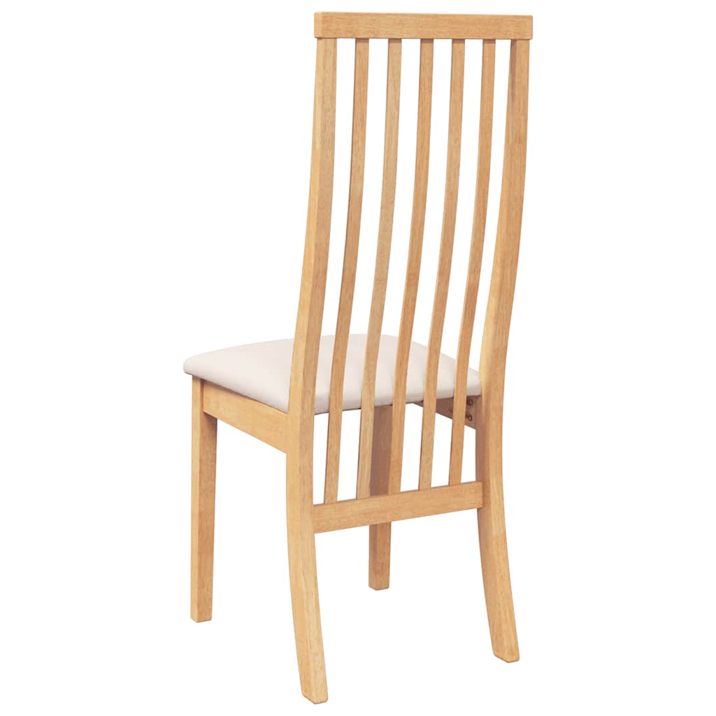 Chaises à manger coussins 2 pcs bois massif caoutchouc
