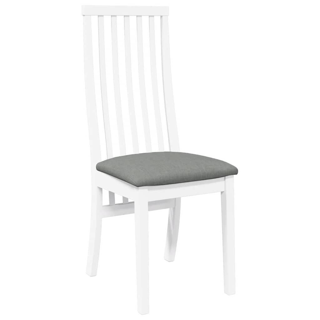 Chaises à manger coussins 2 pcs blanc bois massif caoutchouc - XIOS