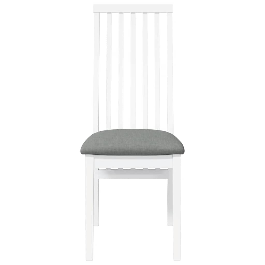 Chaises à manger coussins 2 pcs blanc bois massif caoutchouc - XIOS