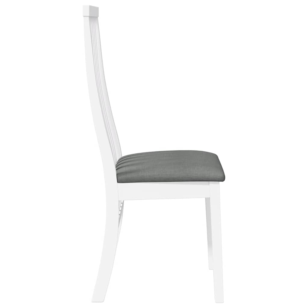 Chaises à manger coussins 2 pcs blanc bois massif caoutchouc - XIOS