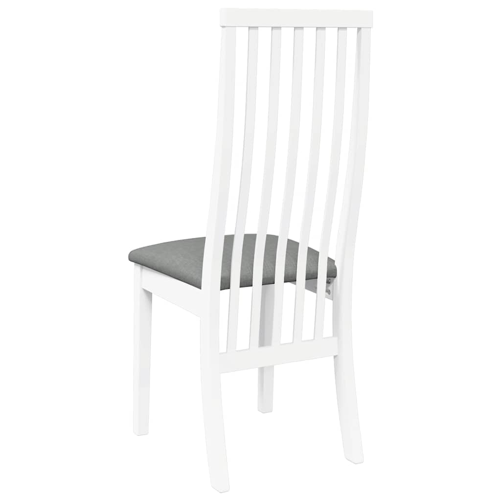 Chaises à manger coussins 2 pcs blanc bois massif caoutchouc - XIOS