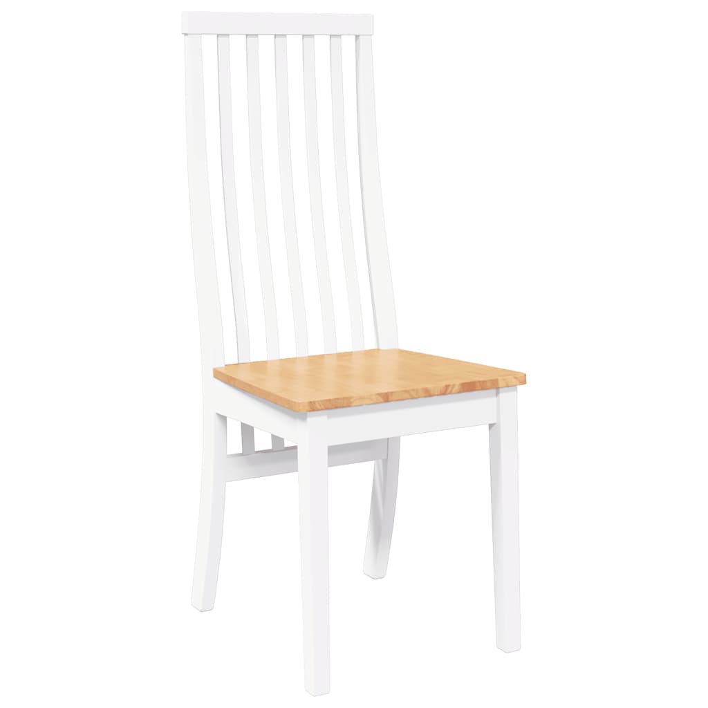 Chaises à manger 2 pcs blanc bois massif caoutchouc - XIOS