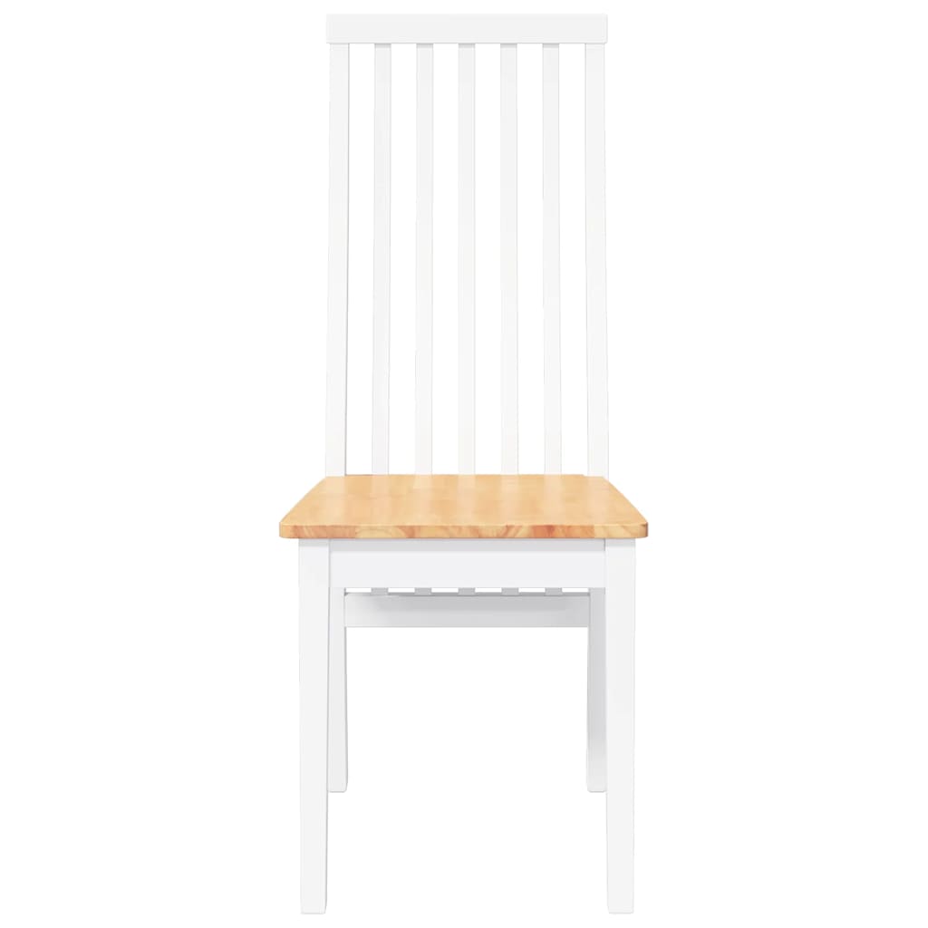 Chaises à manger 2 pcs blanc bois massif caoutchouc - XIOS