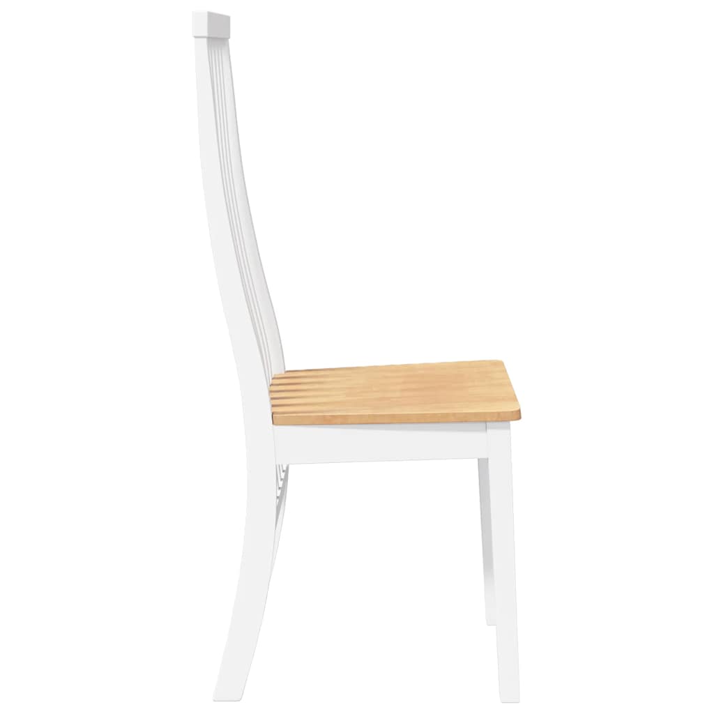 Chaises à manger 2 pcs blanc bois massif caoutchouc - XIOS
