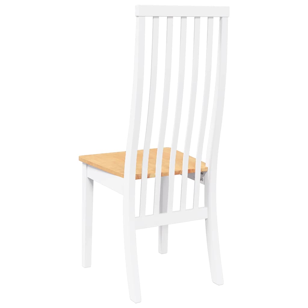 Chaises à manger 2 pcs blanc bois massif caoutchouc - XIOS