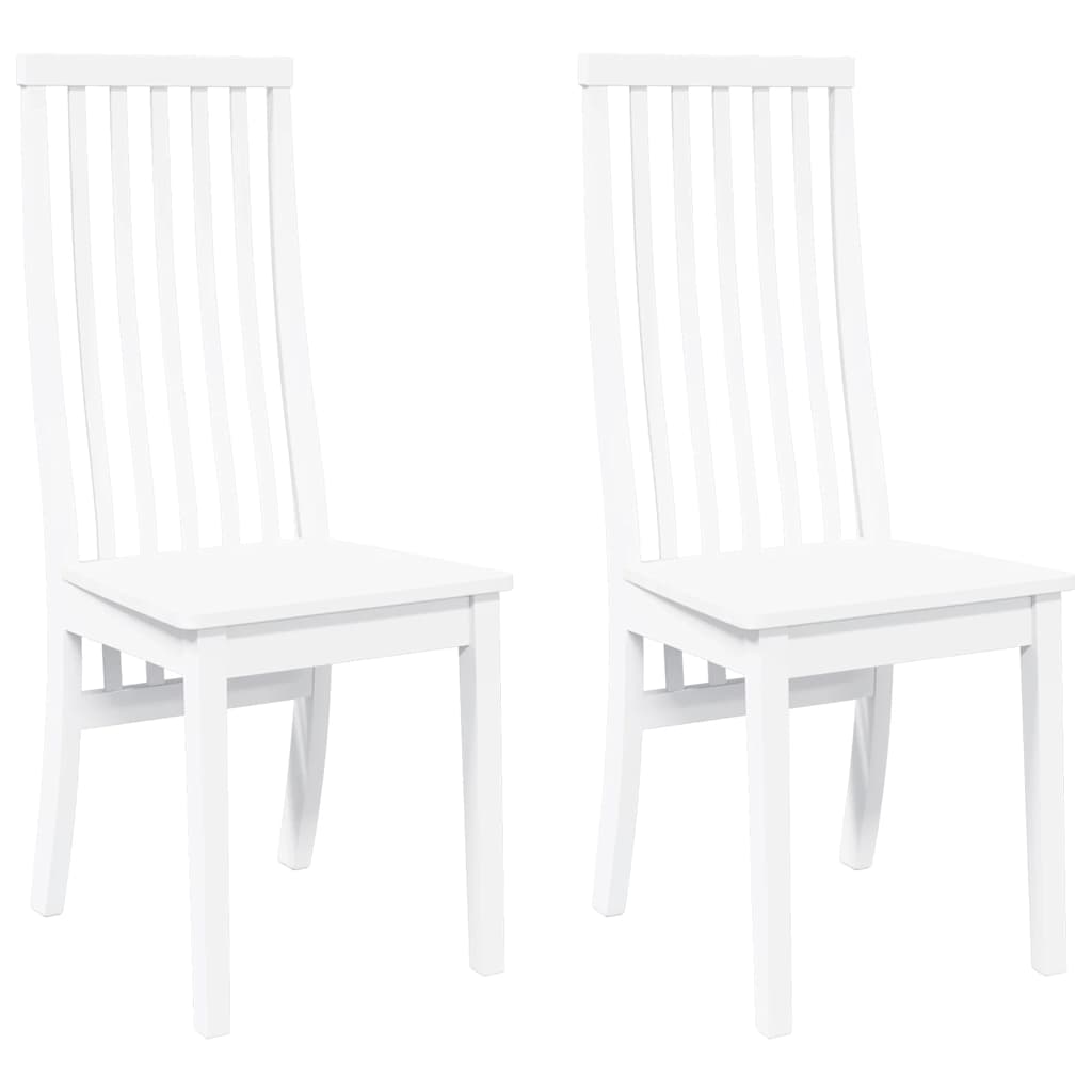Chaises à manger 2 pcs blanc bois massif caoutchouc - XIOS
