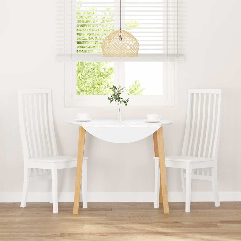 Chaises à manger 2 pcs blanc bois massif caoutchouc - XIOS