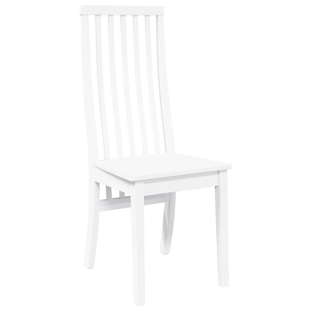 Chaises à manger 2 pcs blanc bois massif caoutchouc - XIOS