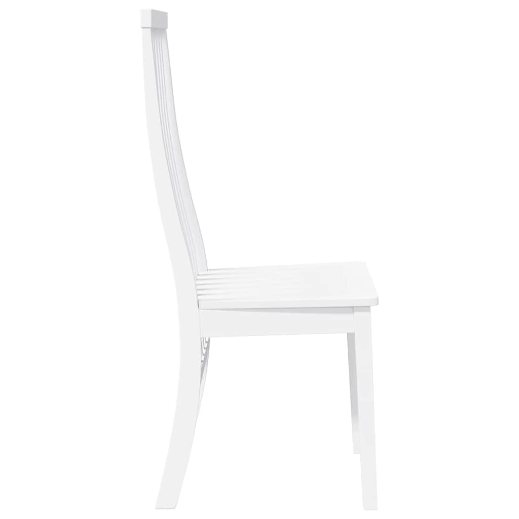 Chaises à manger 2 pcs blanc bois massif caoutchouc - XIOS