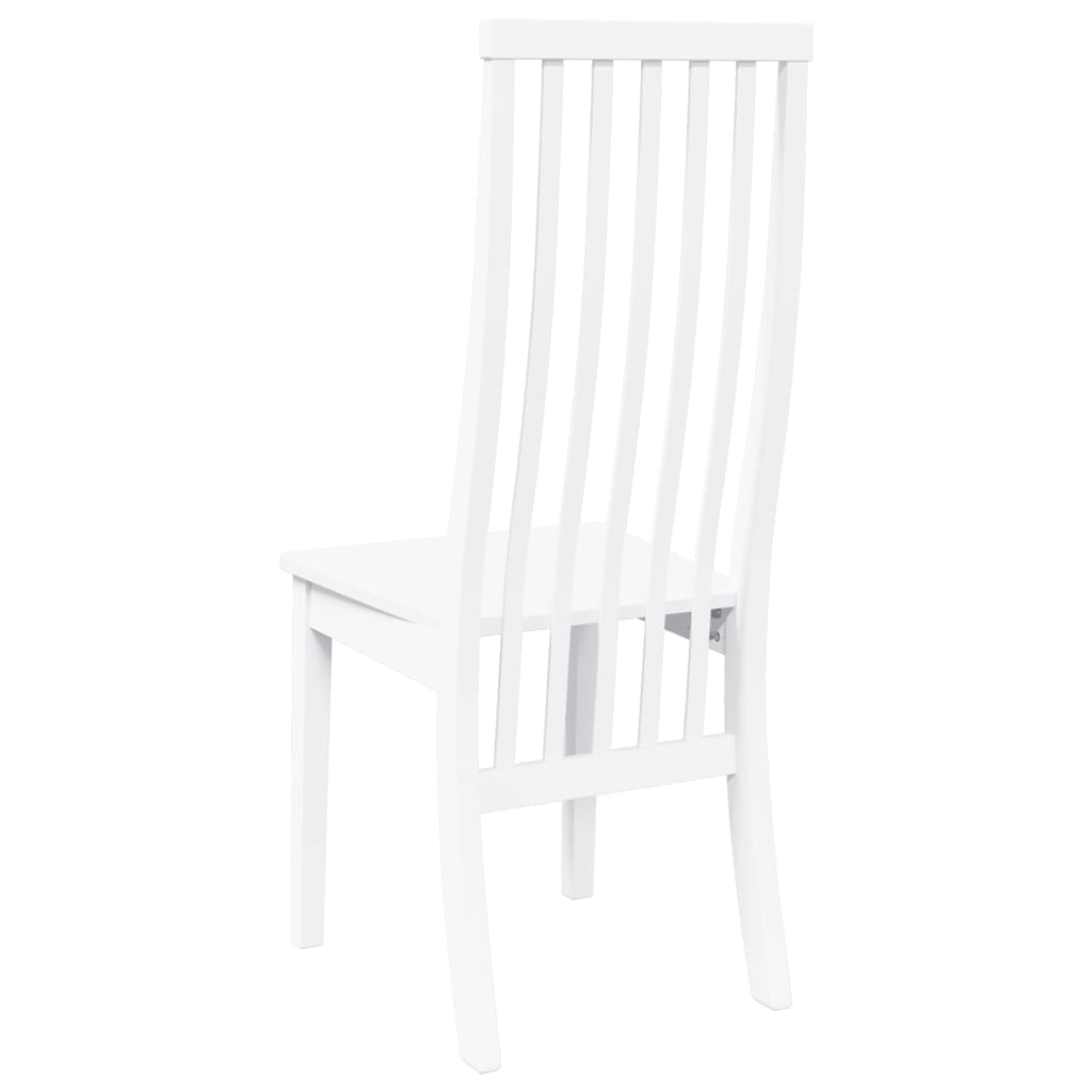 Chaises à manger 2 pcs blanc bois massif caoutchouc - XIOS