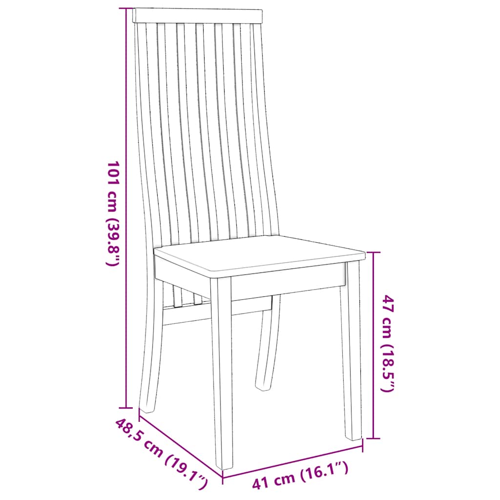 Chaises à manger 2 pcs blanc bois massif caoutchouc - XIOS