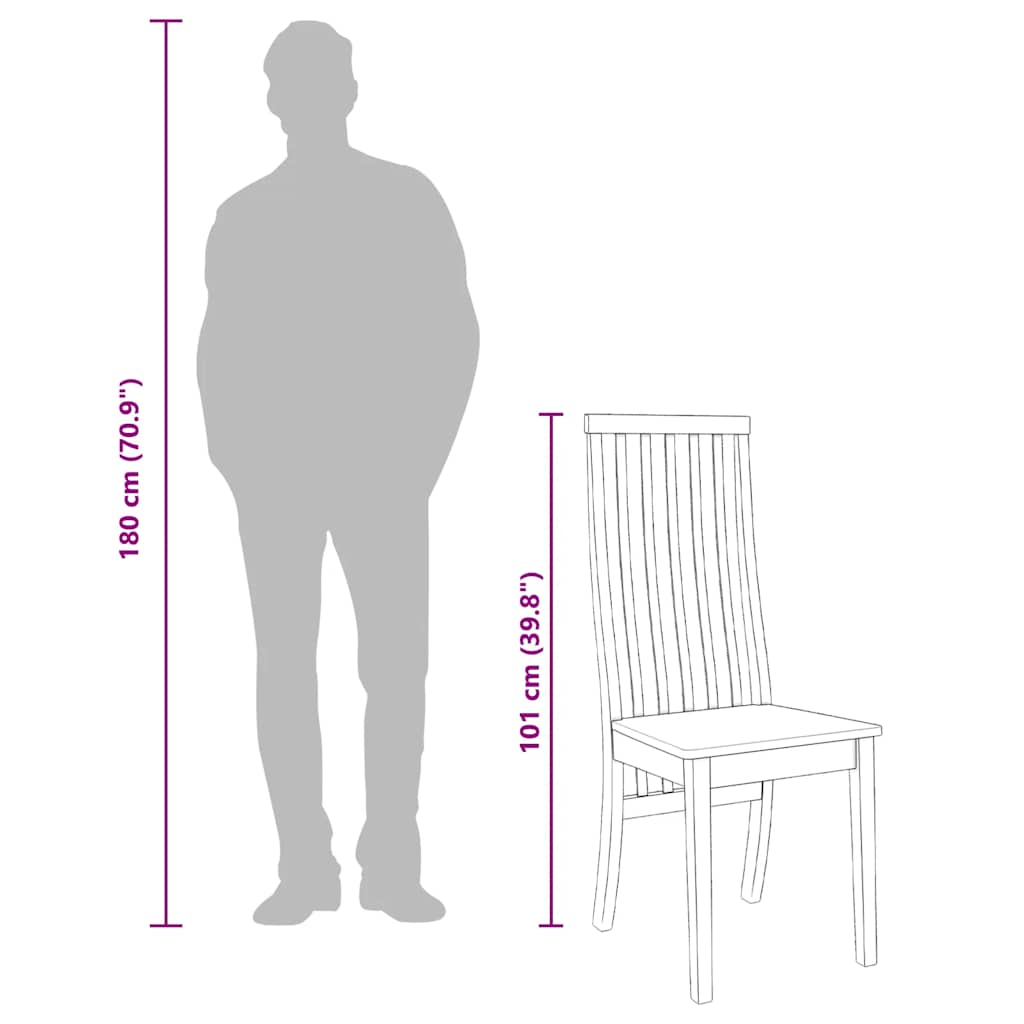 Chaises à manger 2 pcs blanc bois massif caoutchouc - XIOS