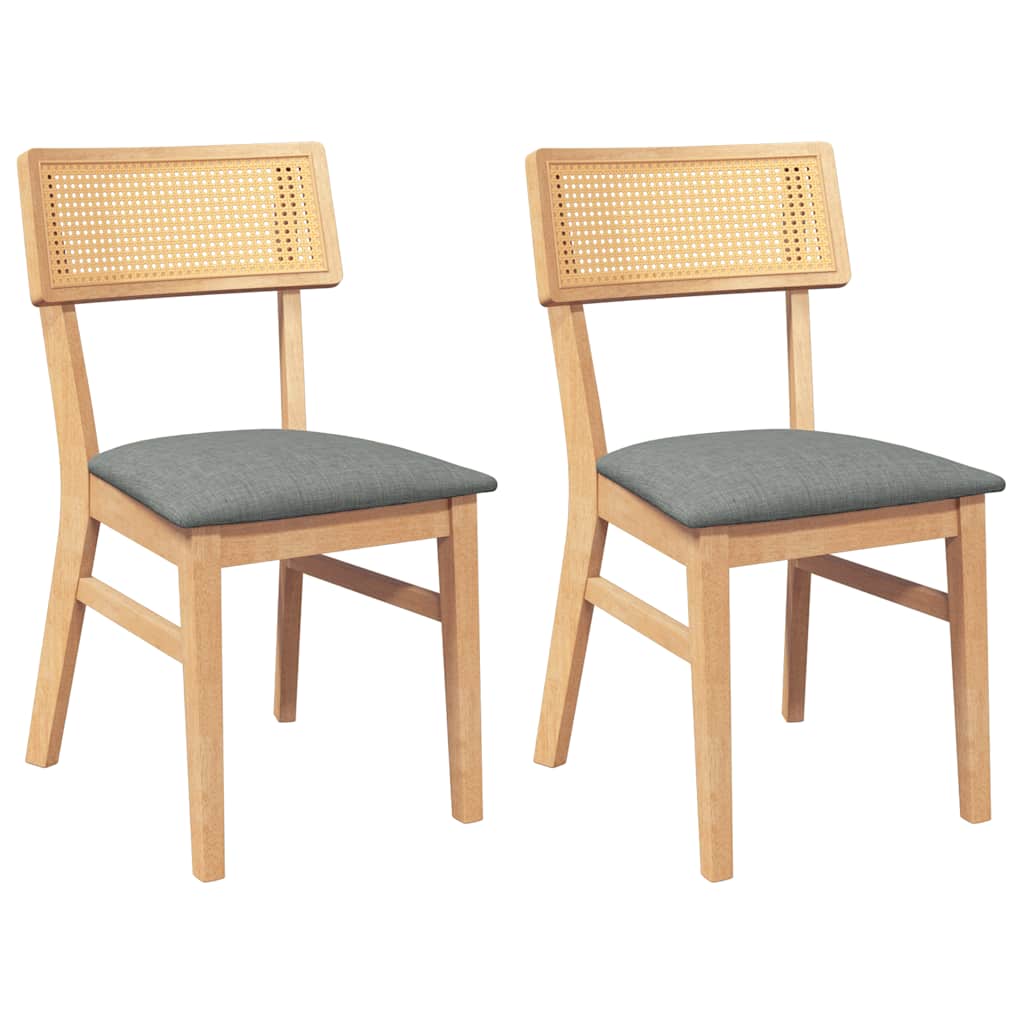 Chaises à manger coussins 2 pcs bois massif caoutchouc - XIOS