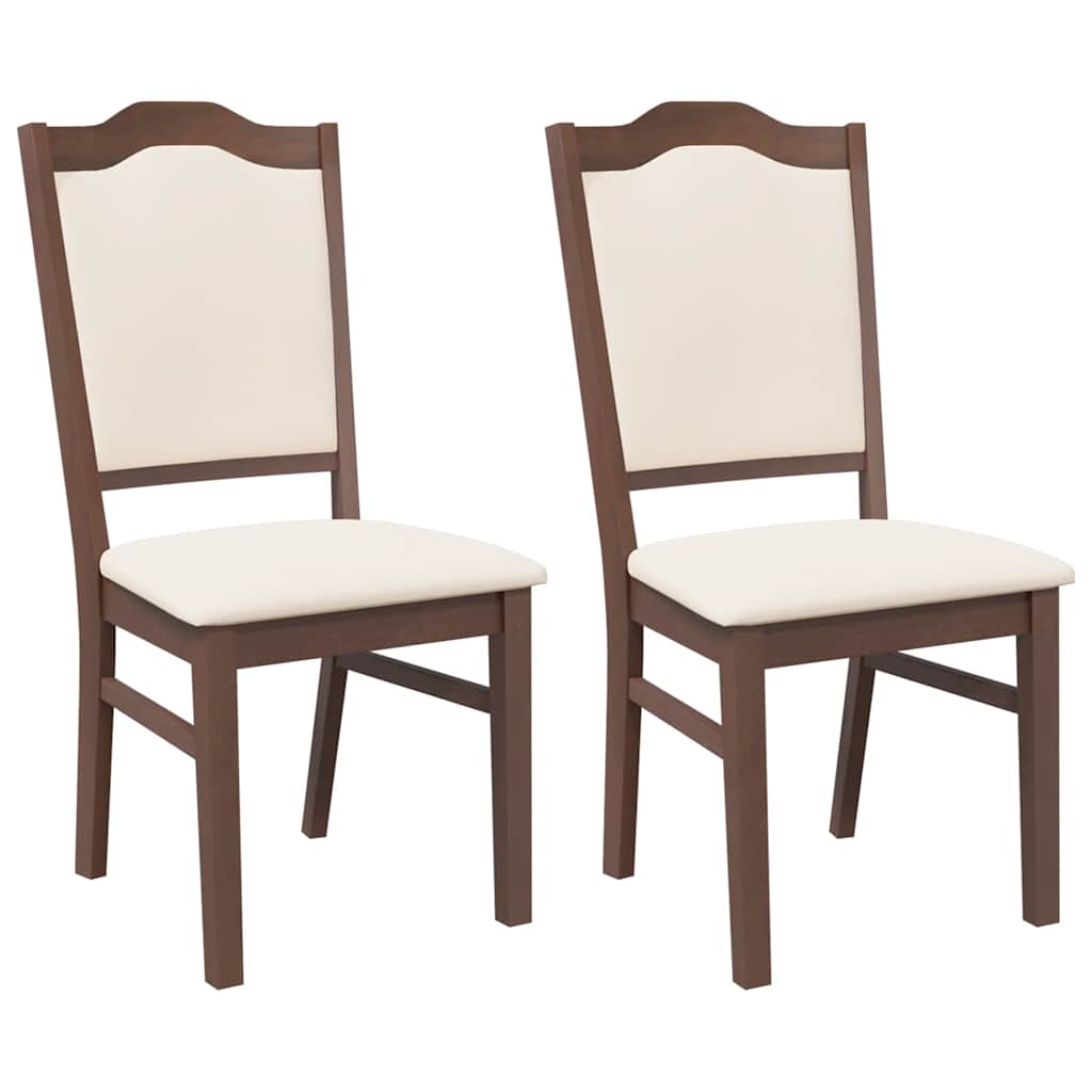 Chaises de salle à manger avec coussins (2 pcs) bois massif marron caoutchouc - XIOS