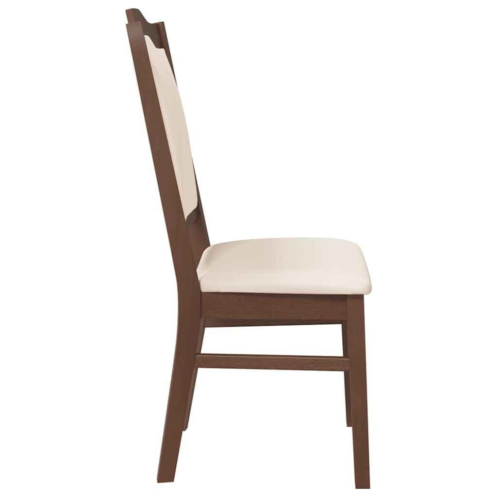 Chaises de salle à manger avec coussins (2 pcs) bois massif marron caoutchouc - XIOS