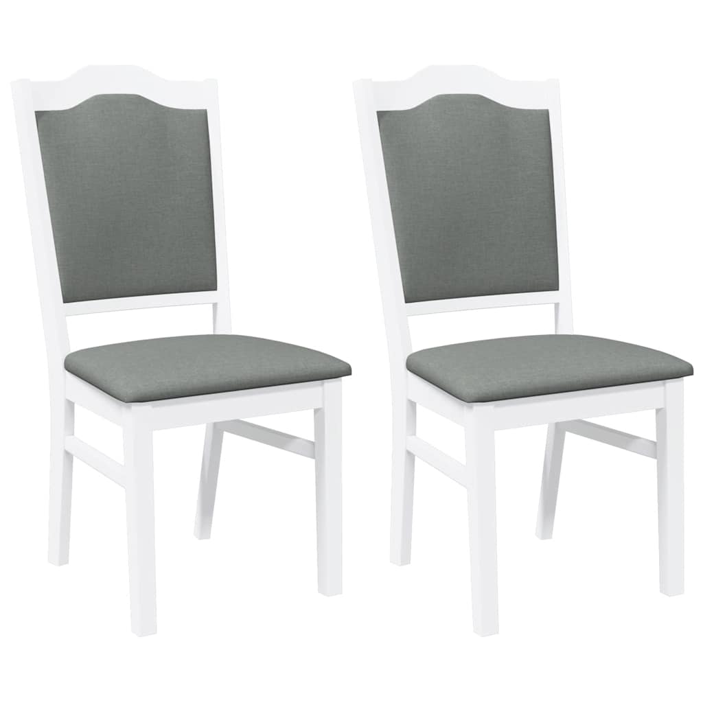 Chaises de salle à manger avec coussins (2 pcs) bois massif blanc caoutchouc - XIOS
