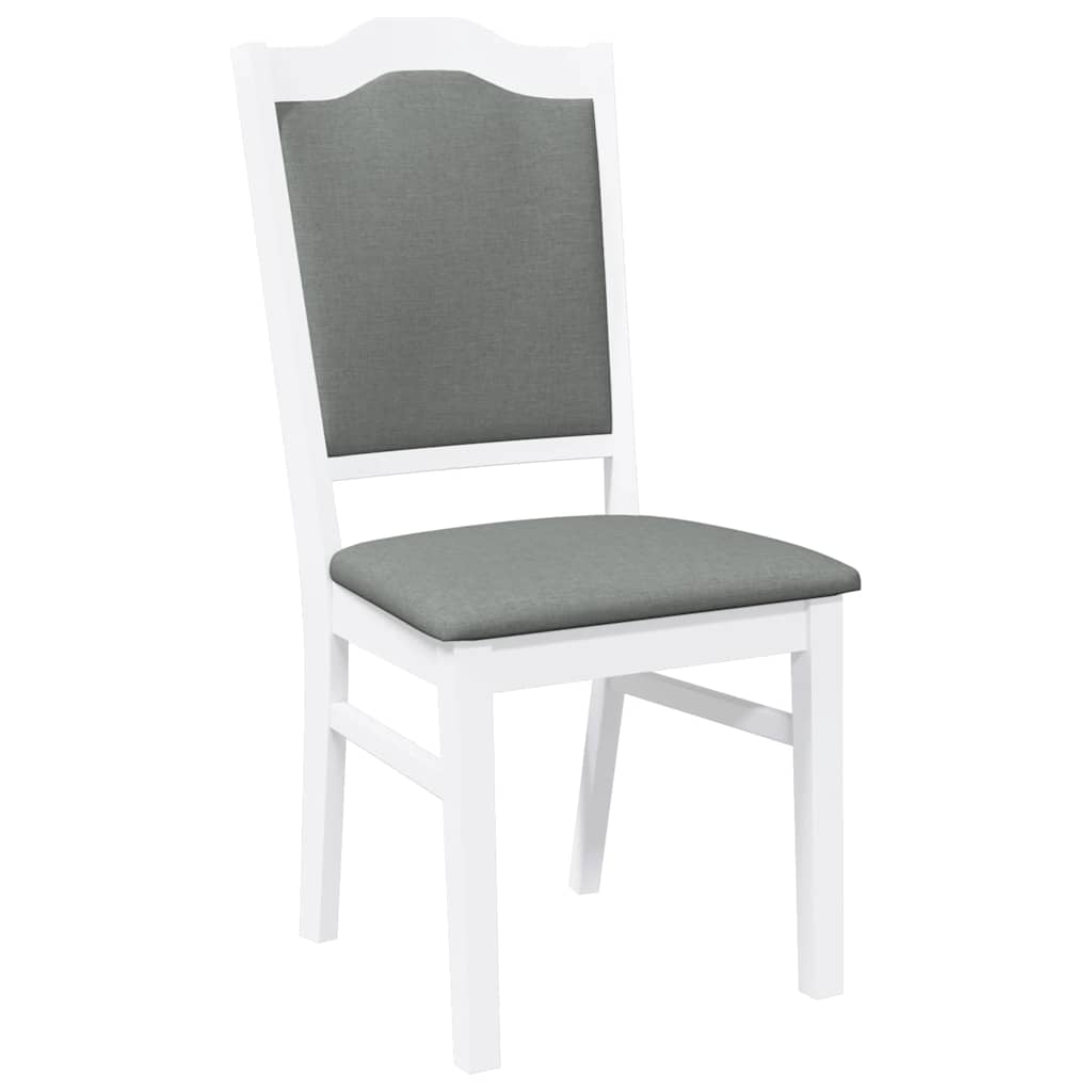 Chaises de salle à manger avec coussins (2 pcs) bois massif blanc caoutchouc - XIOS