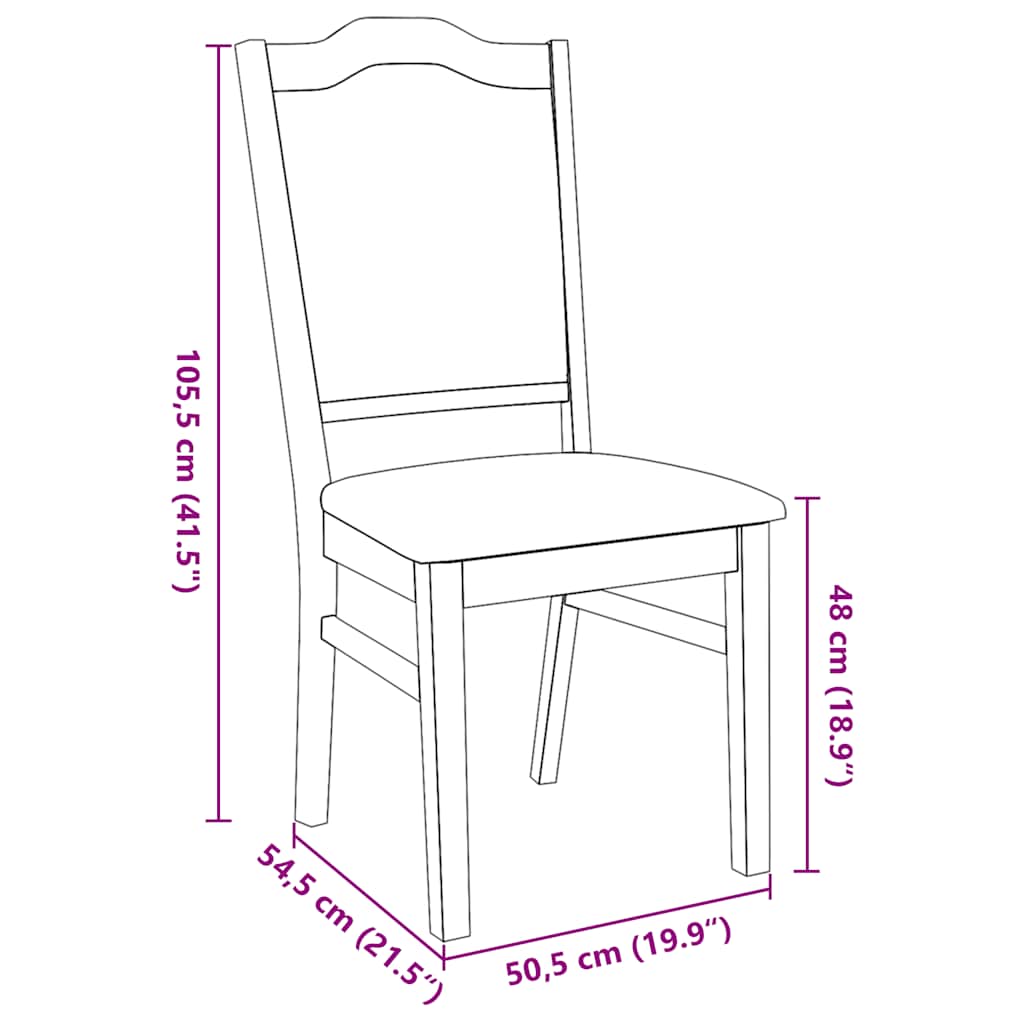Chaises de salle à manger avec coussins (2 pcs) bois massif blanc caoutchouc - XIOS