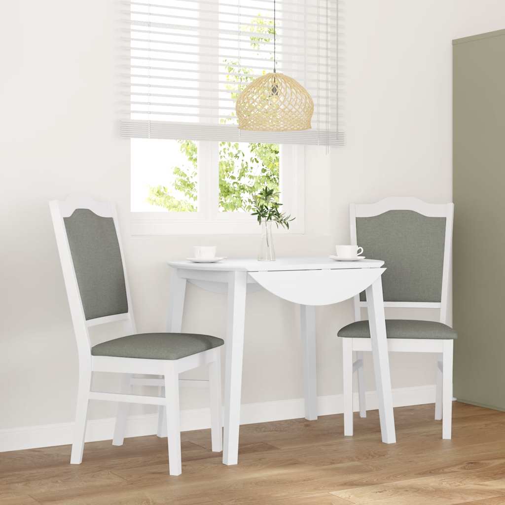 Chaises de salle à manger avec coussins (2 pcs) bois massif blanc caoutchouc - XIOS