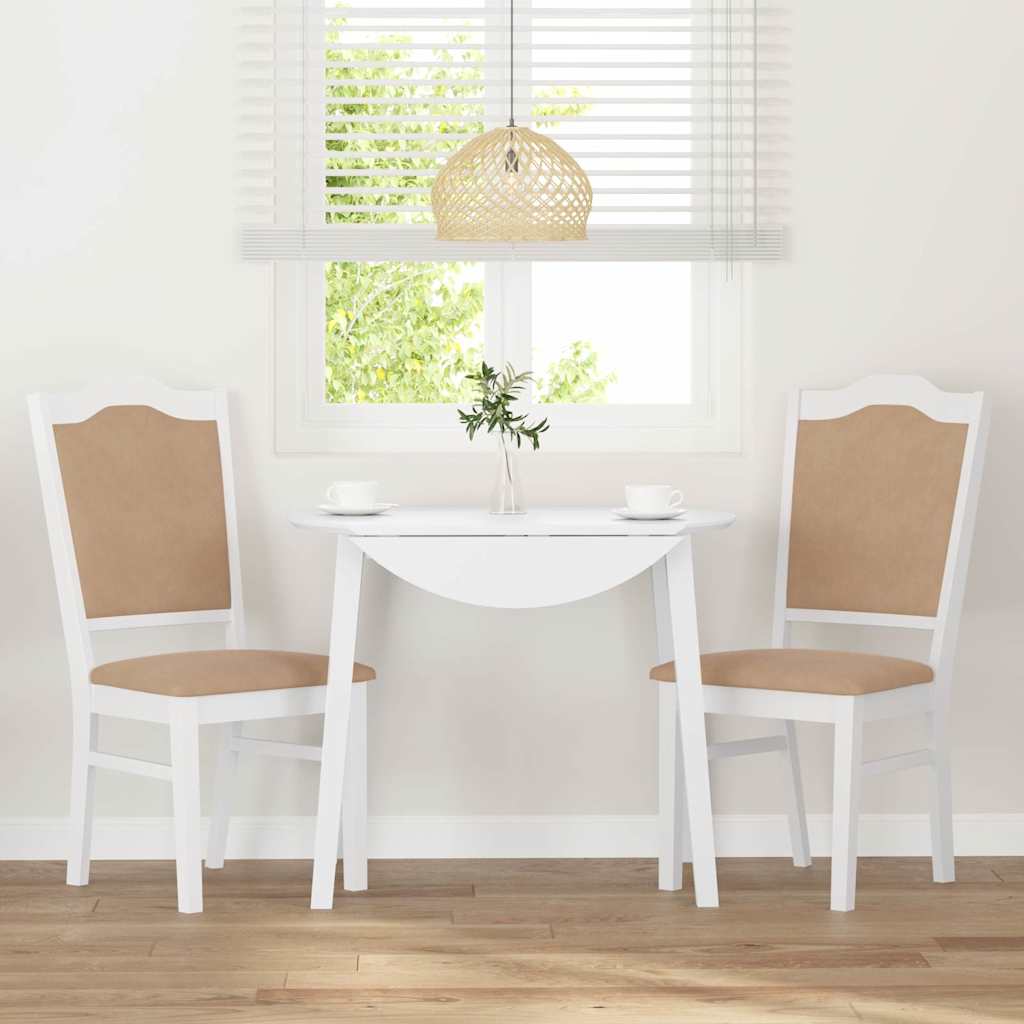 Chaises de salle à manger avec coussins (2 pcs) bois massif blanc caoutchouc - XIOS