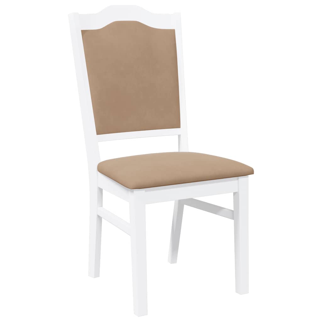 Chaises de salle à manger avec coussins (2 pcs) bois massif blanc caoutchouc - XIOS