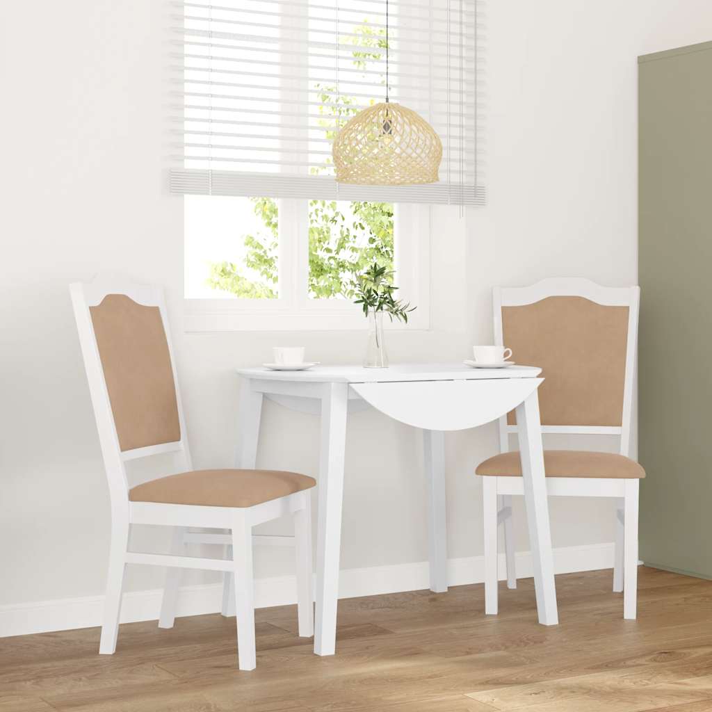 Chaises de salle à manger avec coussins (2 pcs) bois massif blanc caoutchouc - XIOS